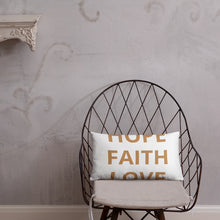 Load image into Gallery viewer, "Hope Faith Love" Home Pillow