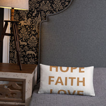 Load image into Gallery viewer, "Hope Faith Love" Home Pillow