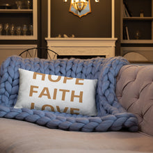 Load image into Gallery viewer, "Hope Faith Love" Home Pillow