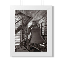 Load image into Gallery viewer, Bell Tower Poster — Vintage Architectural Black &amp; White Framed Wall Art
