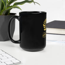 Load image into Gallery viewer, 170 Year Anniversary Gold Logo Black Glossy Mug
