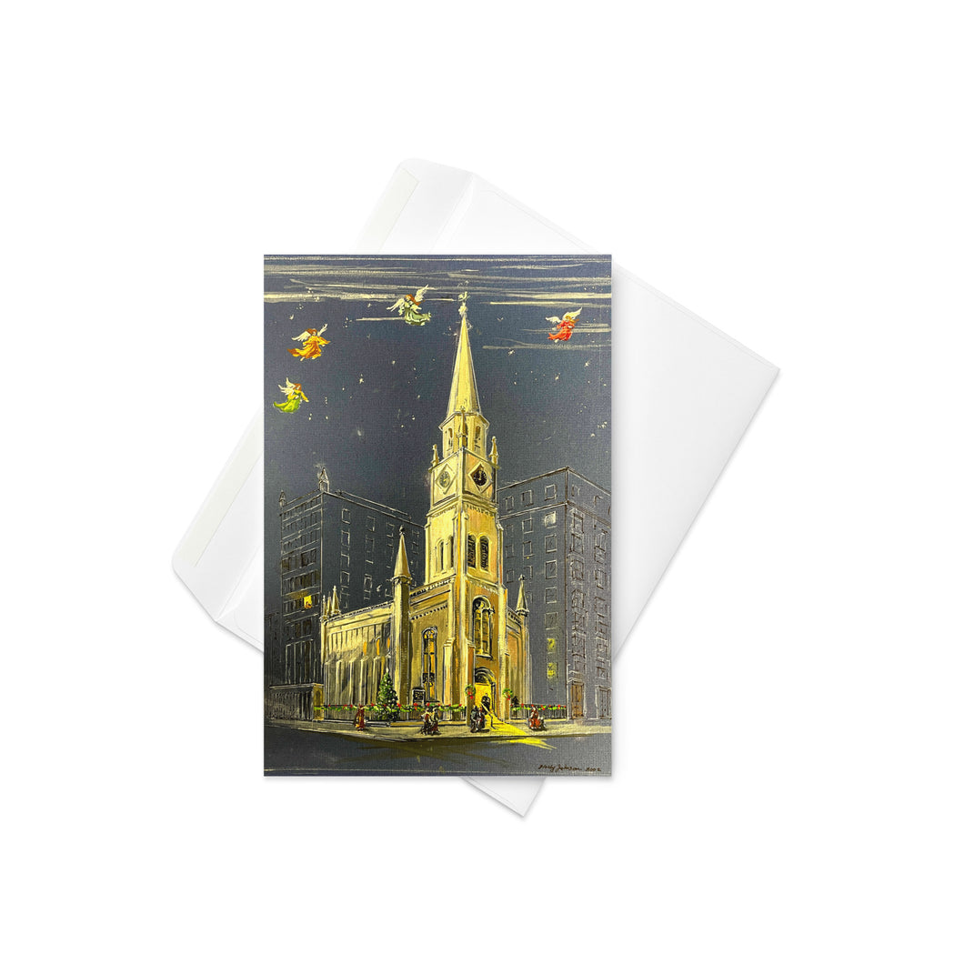 Marble Church Christmas Angels Greeting card